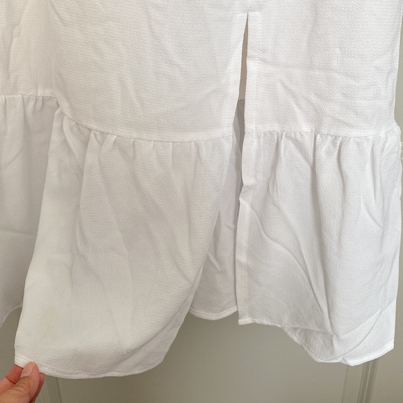 Women’s Dress And Now This White Solid Sweetheart Neck Ruffled Pullover Size 0X - Picture 2 of 5